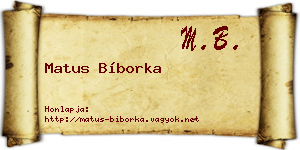 Matus Bíborka névjegykártya