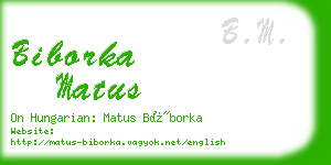 biborka matus business card